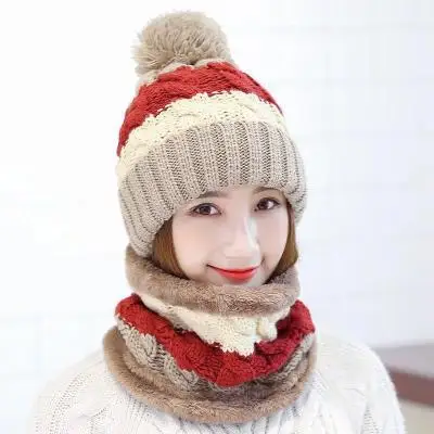 Зимние женские шапки твист Цвет Соответствующие шапочки Skullies шапка женская вязаная шапка женский нагрудник для вождения трикотажные головные уборы наборы оптом