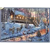 Gold Collection Counted Cross Stitch Kit Winter Cabin Chalet Hut Snow Deer and River Brook Creek dim 08976 ► Photo 1/5