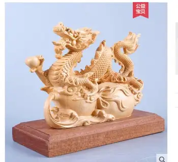 

Carved wooden cottonwood dragons flourish Furnishing solid wood living room Fortune office decoration crafts home crafts