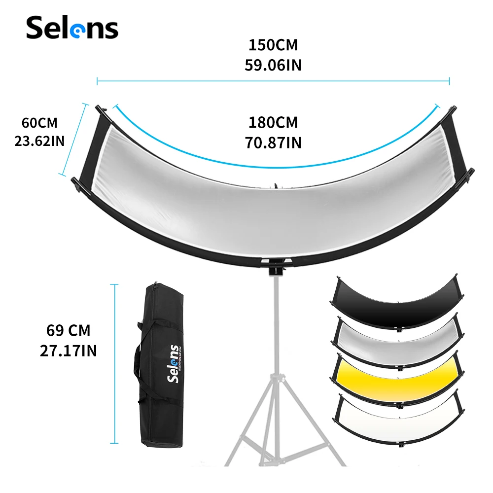 Selens U Curved Reflector Portrait Headshot Photography Studio Sliver