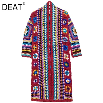 

DEAT 2020 New Winter Fashion Women Wool Cardigan Hooded Flowers Knitting Open Stitch High Quality Chinese Stlyes Jacket WC44401