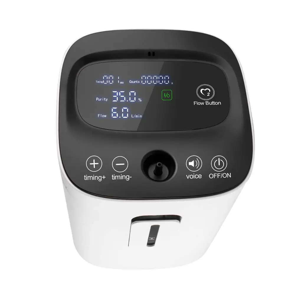  Touch Screen 1-6L/min Adjustable Oxygen Concentrator Portable Oxygen Machine with Voice Function Fo