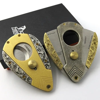 

LUBINSKI Brand Stainless Steel Super Sharp Cigar Cutter Cigar Guillotine Scissors Dual Blades Tobacco Cutting Cigar Cutter