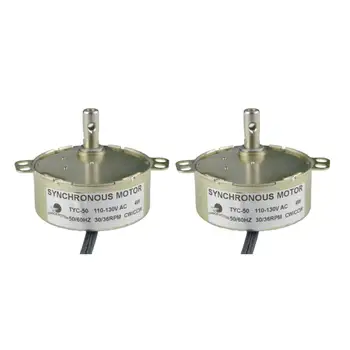 

CHANCS TYC-50 Synchron Motor 110V AC 30-36RPM CW/CCW Geared Motor 2PCS Turntable Motor Synchronous Motor