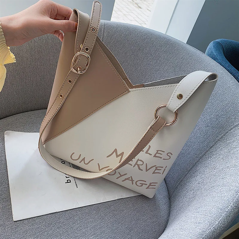 

Composite Bags WOMEN'S Bag 2019 New Style Simple Shoulder Bag Large Capacity Tote Bag Versitile Fashion Contrast Color Shoulder