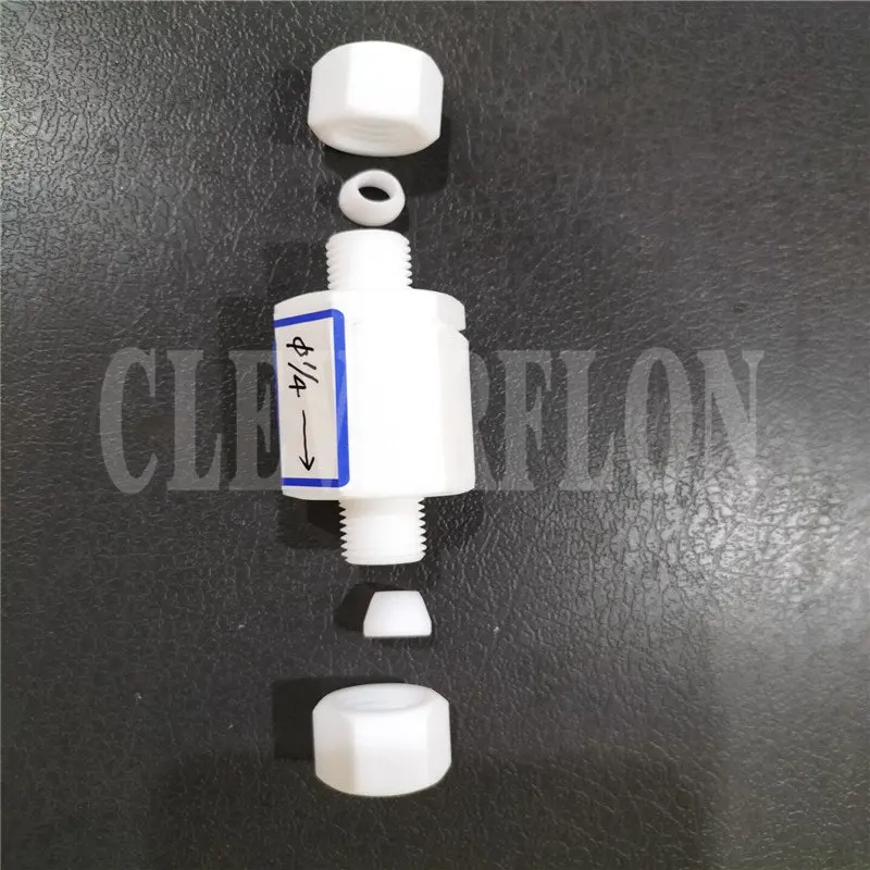 White PTFE F4 Non Return Way Valve