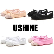Плоские тапочки USHINE для йоги, тренажерного зала, белые, розовые, белые, черные парусиновые балетные танцевальные туфли для девочек, детей, женщин, учителей Плоские тапочки USHINE для йоги, тренажерного зала, белые, розовые, белые, черные парусиновые балетные танцевальные туфли для девочек, детей, женщин, учителей