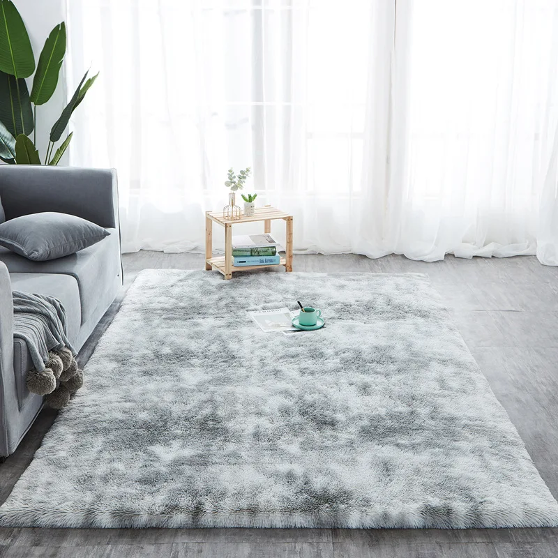 AAA Quality Kids Room Faux Fur Area Rug Living Mats Silky Rugs Shaggy Tie-dye Carpet Printed Plush Floor Fluffy | Дом и сад