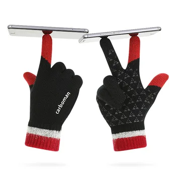 

Warm Cycling Touch Screen Gloves Wool Knit Warm Gloves Plus Velvet Thickening Riding Non-slip Gloves Men Women Couple Gloves