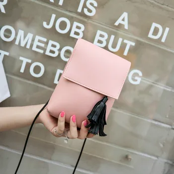 

XIFAN Women Messenger Bag Tassels Handbag Mini Student Cell Phone Bag Simple Small Crossbody Bags Casual Ladie Flap Shoulder Bag