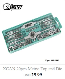 XCAN 5 шт. M3/M4/M5/M6/M8 HSS набор резьбовых насадок с нано-синим покрытием, прямая флейта, резьбовой кран, резьбовое отверстие, сверло, сверло