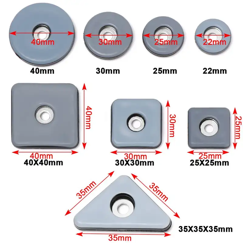 8pcs Table Chair Leg Slider Pad Easy Move Heavy Furniture Bases Protector Legs Anti-abrasion Floor Mat with Screws - Image 3
