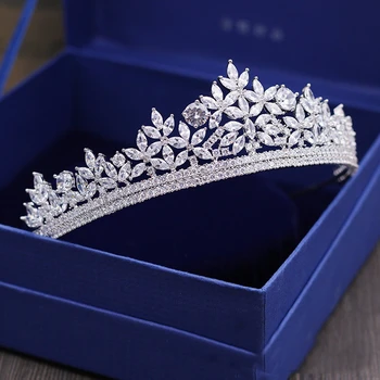 

Elegant Fashion Zircon Bridal Crown Crystal Tiara Wedding Headband Wedding Hair Accessories Party Jewelry For Girls