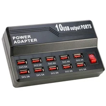 Смарт-10-Порты и разъёмы Зарядное устройство Quick Charge USB 12A Мощность 60 Вт USB Зарядное устройство гнездо пористая USB адаптер для iPad для планшета и мобильного телефона