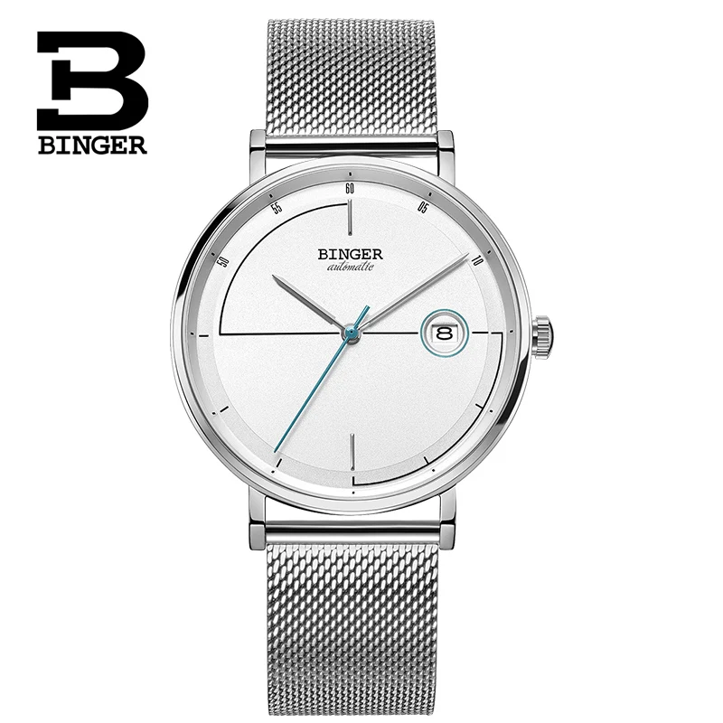 Швейцарские BINGER, мужские часы, Лидирующий бренд, роскошные деловые механические часы, мужские автоматические водонепроницаемые Модные повседневные спортивные часы - Цвет: 08