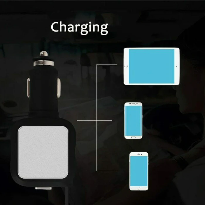 Автомобильное зарядное устройство адаптер Micro USB Выдвижной кабель многофункциональное автомобильное зарядное устройство VDX99
