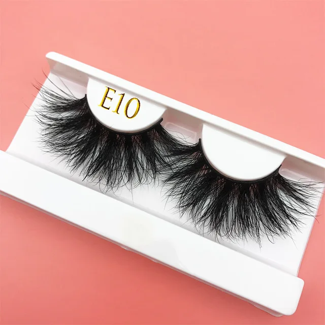 25mm E06 MIKIWI 100% handmade natural  thick  Eye lashes wispy makeup extention tools 3D mink hair volume soft false  eyelashes E10 with tray