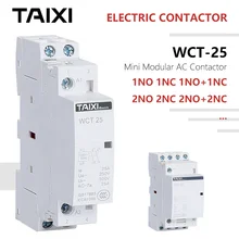 WCT переменного/постоянного тока, Производство Китая-контактор миниатюрный-Модульный-контактор переменного тока 220V 230V 250V 25A 1NO 1NC 2NO 2NC 3NC 3NO CT-16 CT-20 CT-25 CT-40 контакторы