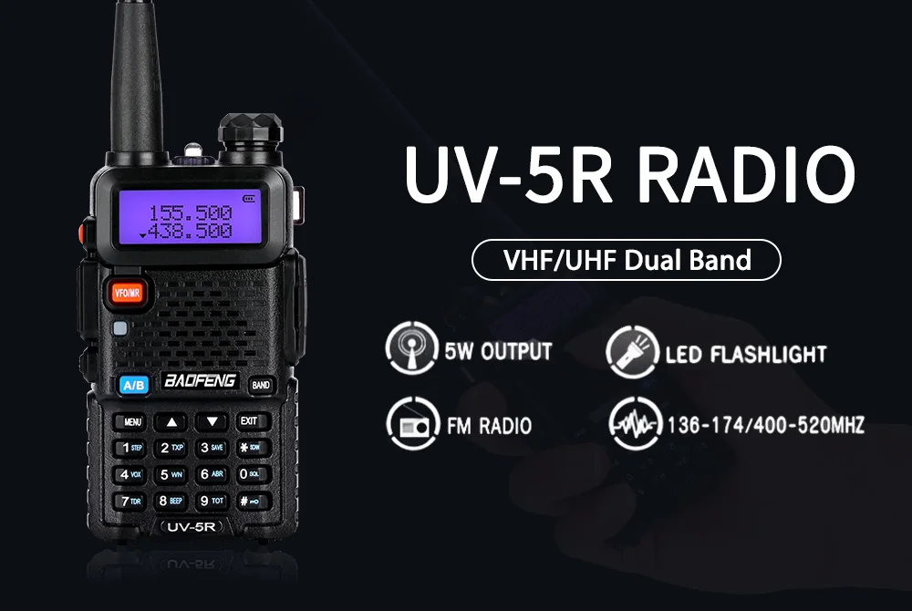 Baofeng рация UV-5R двухдиапазонный УКВ аналоговый портативный Профессиональный двухсторонний радио FM Transeiver