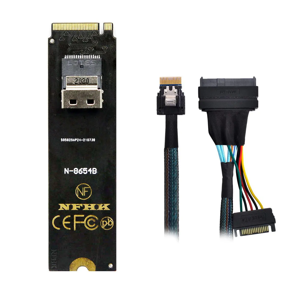 NGFF U.2 U2 SFF-8639 NVME PCIe SSD Cable and M-Key to SFF-8654 Slimline SAS Card Adapter for Mainboard | Компьютеры и офис