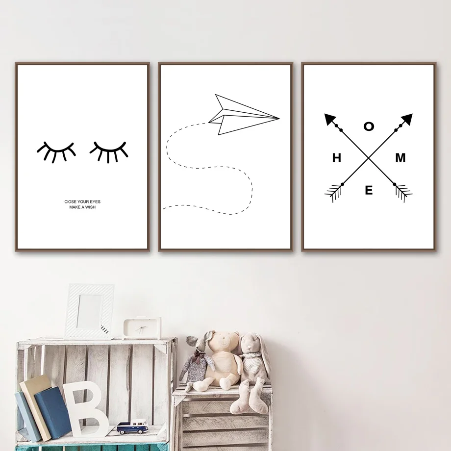 Dibujos-Animados-ojos-avi-n-flecha-minimalismo-pared-arte-lienzo-pintura-carteles-n-rdicos-e-impresiones (1)