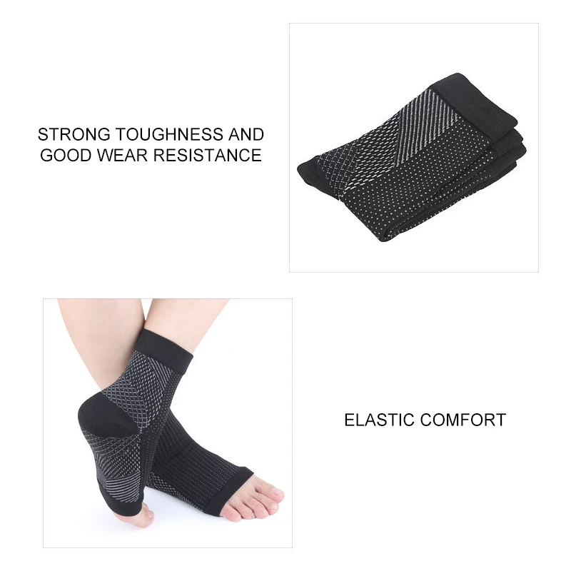 1คู่ถุงเท้าการบีบอัดข้อเท้าสนับสนุนถุงเท้าเท้าป้องกันความเมื่อยล้าบรรเทาปวดบวม Arch ถุงเท้า Heel Protector