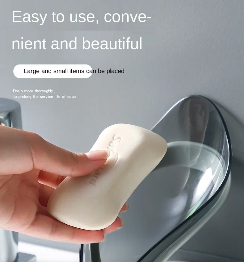 Nordic Style Soap Box Leaf-Shaped Box Water Drain Soap Holder Box Bathroom Shower Plate Tray Bathroom Supplies Bathroom Gadgets