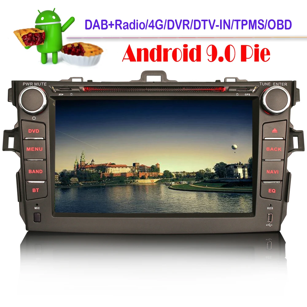 Discount 8" DAB+ Autoradio Android 9.0 for Toyota Corolla 2007-2011 Car GPS DVD Stereo Sat Nav Bluetooth MP3 USB Wifi DVB-T2 0 Discount 8" DAB+ Autoradio Android 9.0 for Toyota Corolla 2007-2011 Car GPS DVD Stereo Sat Nav Bluetooth MP3 USB Wifi DVB-T2 0
