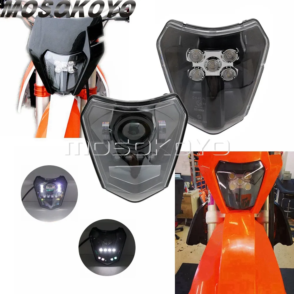 

For KTM EXC XC XCF XC-W 250 300 350 Six Days 690 SMCR 2019-2020 Enduro Motocross LED Headlight DRL HI/LO Beam Headlamp Assembly