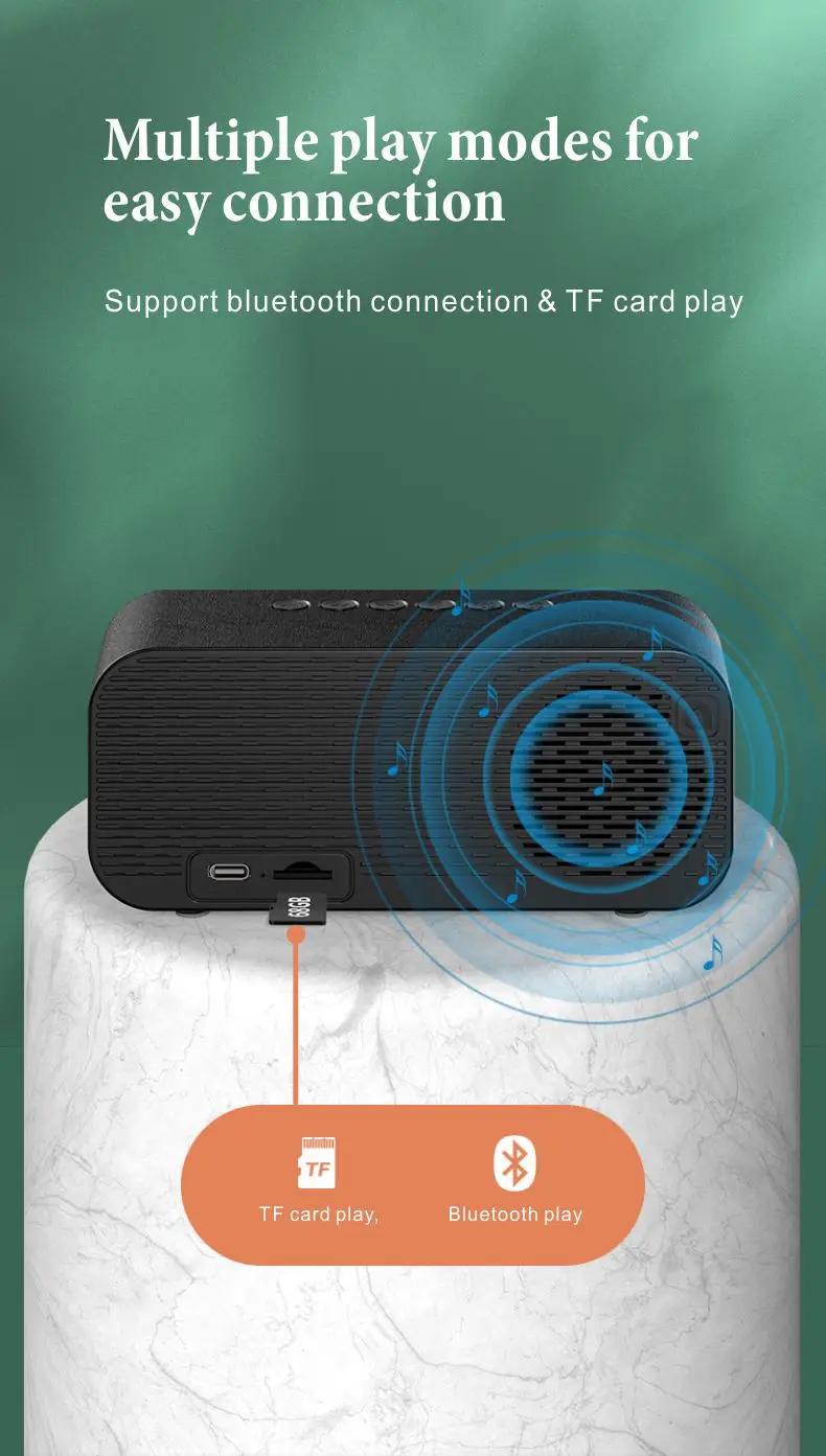 Mirror Alarm Clock Bluetooth Speaker LED Digital Display Radio Alarm Clock Radio Wireless Subwoofer Music Player Table