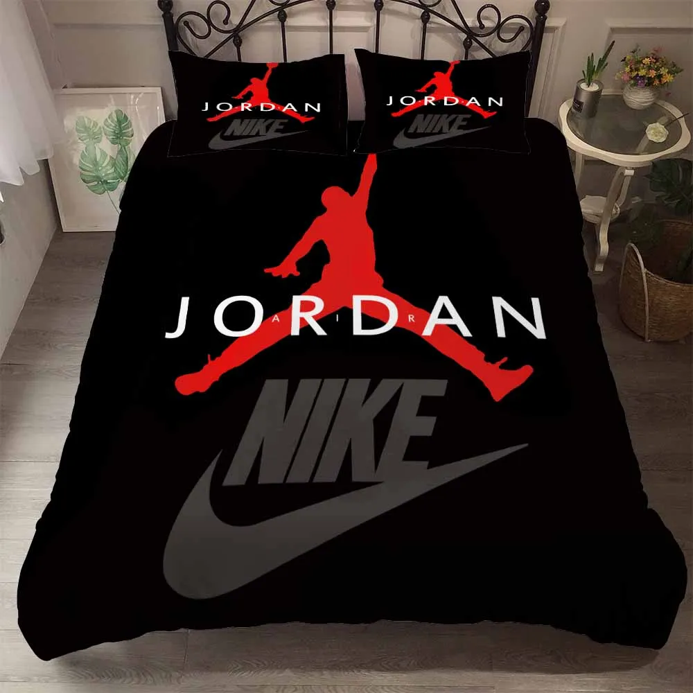 Black Red Jordan Bedding Set Eva Casa