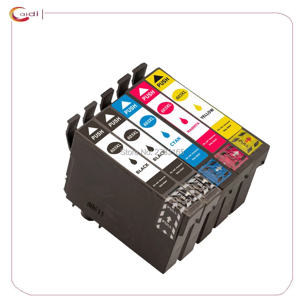 5 упаковок T603 603XL чернильный картридж совместимый с Epson зеркальная