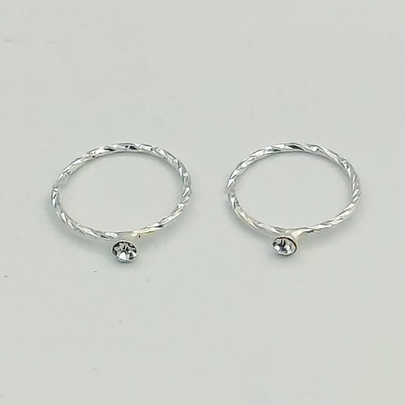 925 пробы silver swil twist обруч для носа с камнем Открытое кольцо пирсинга ювелирные
