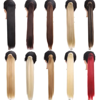 

MUMUPI synthetic curly kinky afro extension Extention long ponytail hair clip in hair pony tail hair extensions ombre piece