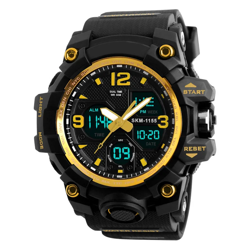 

Men's Wristwatch Sport Electronic Watch Dual Display Analog Waterproof Digital LED Wristwatch LXH