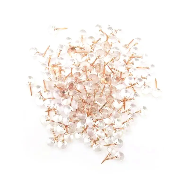 200 Pack Push Pins Rose Gold Map Tacks Large Size Pins Rose Gold Steel Point