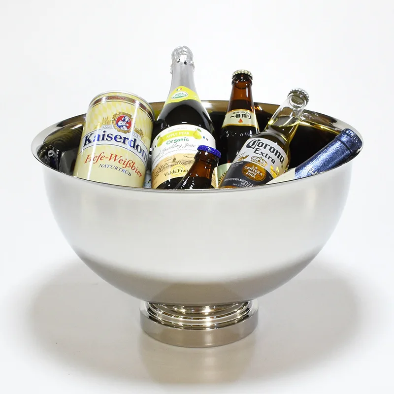 304 Stainless Steel Deer Head Ear Champagne Bowl Beer Bucket Keg Double Wall Food Grade Red Wine Beer Cooler Ice Bucket Bar ice bucket