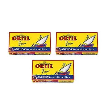 

Ortiz Anchoas En Aceite De Oliva - Anchovies In Olivenöl, Sardellenfilets, 3er Pack (3 x 47 g)