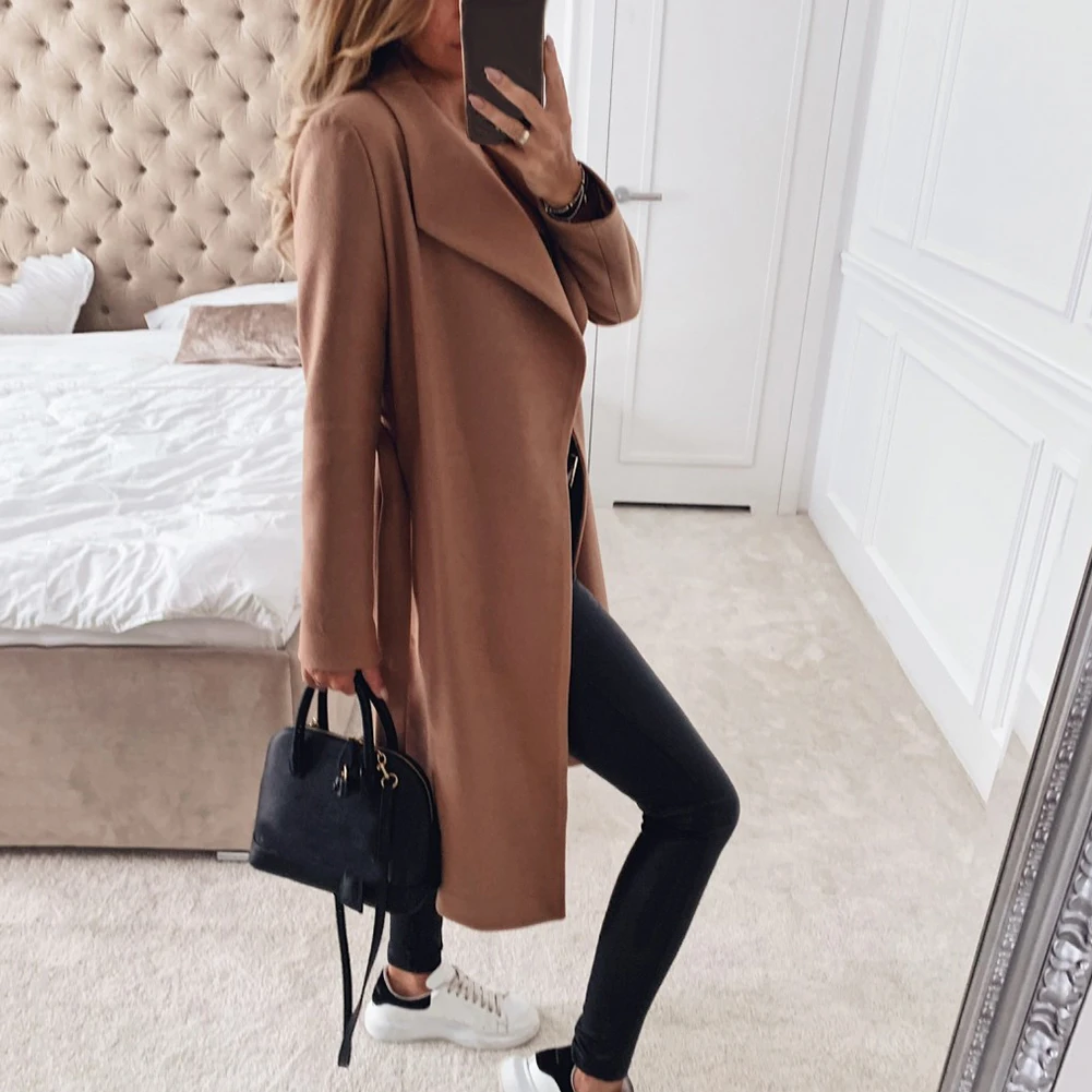 Long cardigan trench coat Women Autumn Winter Loose Wild knit sweater coat Elegant Windbreaker Long Coat Cardigan trench coat