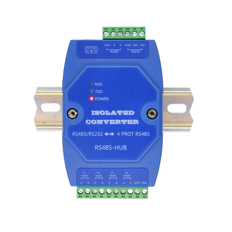 4-Way Rs485/232 Hub Fotoelettrico Isolatore Sub-Sharer Splitter Rs485Hub1 In 4 Out Quattro