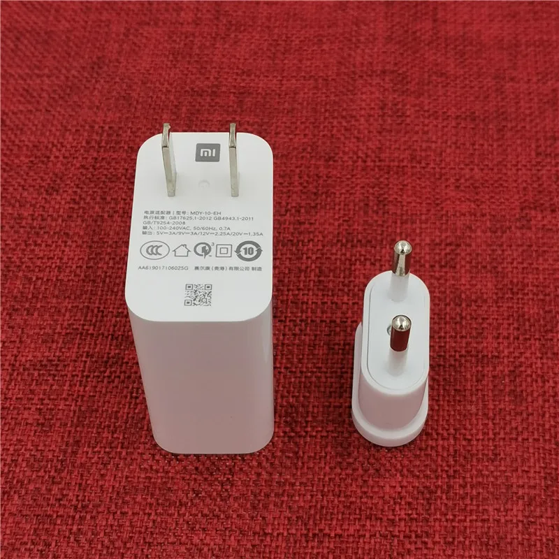 US X EU adapter Xiao mi 9 mi 9 9T CC9E 27W быстрое зарядное устройство QC4.0 Быстрая Зарядка адаптер type C кабель для Red mi Note 8 pro mi 8 SE 6 A2 A1 5 - Цвет: US X EU adapter