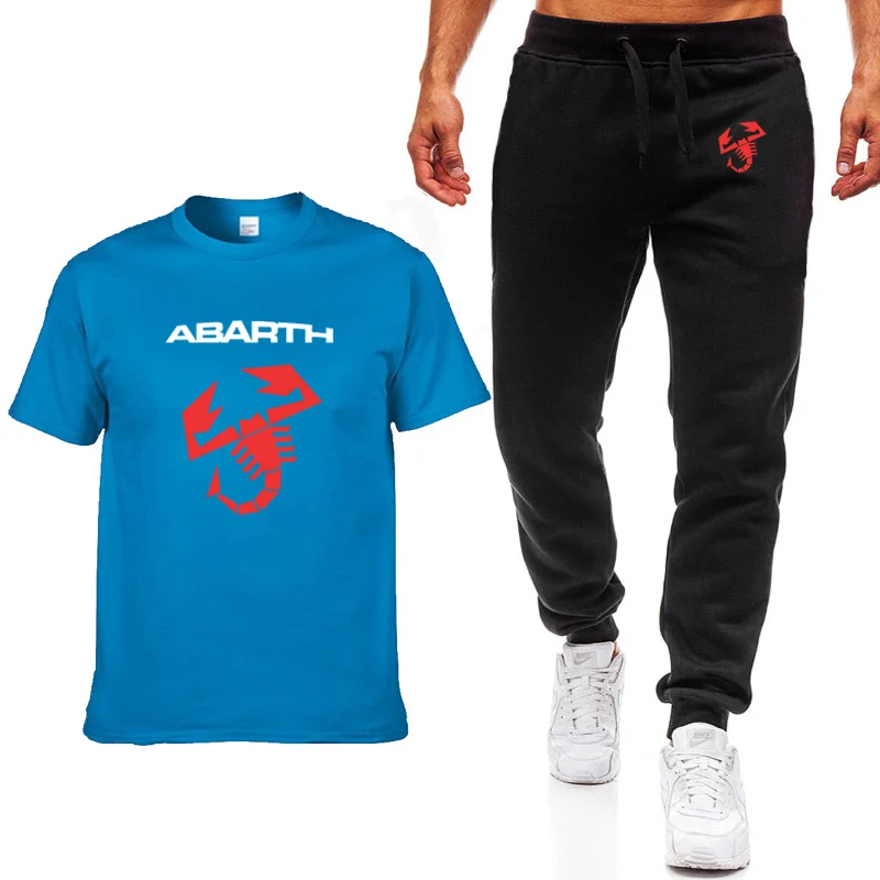 06 Модные летние мужские футболки автомобиль ABARTH логотип принт хип-хоп Повседневная хлопковая футболка с коротким рукавом высокого качества брюки костюм мужская одежда - Цвет: 06