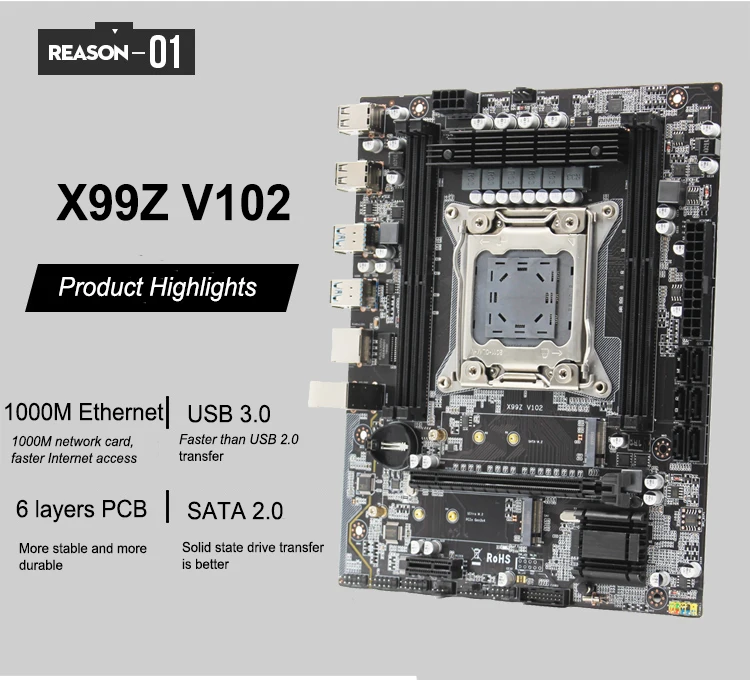 x99z X99 материнская плата LGA 2011-3 LGA 2011 M.2 NVME подержка 64 Гб память ECC Reg DDR3 USB 3,0 X99Z V102 тестирование в целости