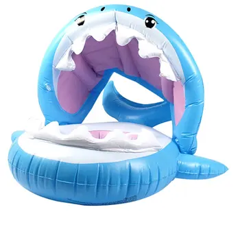 

Baby Swimming Ring With Sunshade Inflatable Circle Pool Float Seat Life Buoy Ride-On Swimming Ring Safety Training