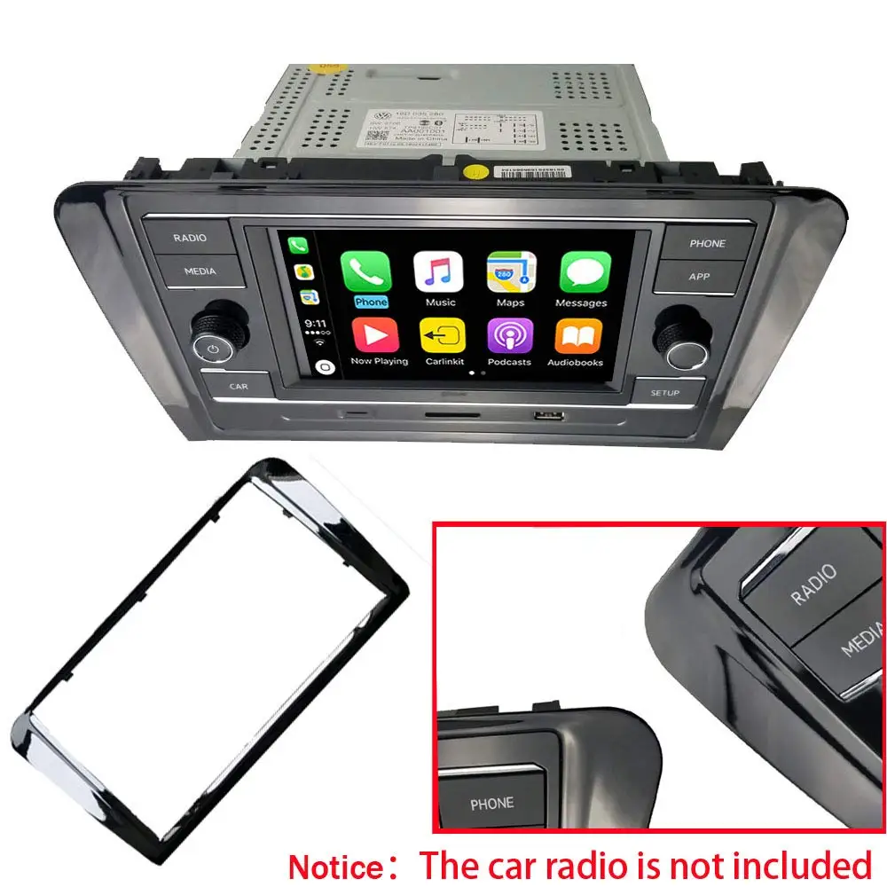 2Din 280D Autoradio Frame Trim Fitting Kit Rahmen For Volkswagen Skoda