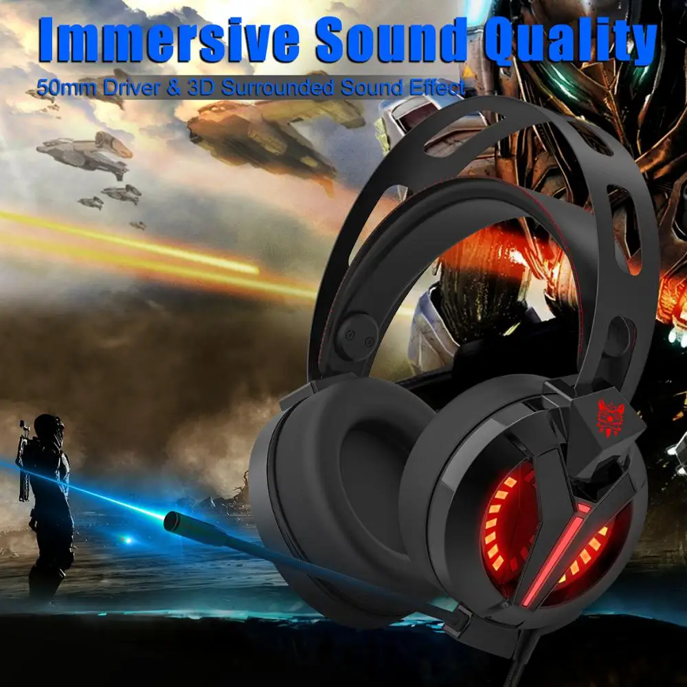 Computer game earphone stereo sound sports headphone heavy bass line control with mic luminous headset for iphone xiaomi