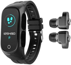 N8 2 in 1 Smart Bracelet TWS Wireless Bluetooth Headset Combo Wireless Earphone Smart Watch Bluetooth Call Heart Rate N8 2 in 1 Smart Bracelet TWS Wireless Bluetooth Headset Combo Wireless Earphone Smart Watch Bluetooth Call Heart Rate
