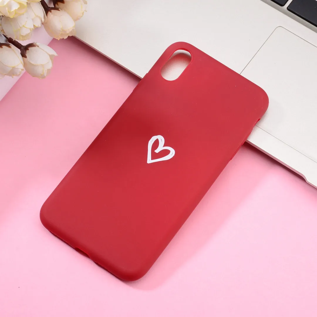 Phone Case For iphone XR X 6 6 s 7 8 plus Cute Simple Love Heart Shockproof Soft TPU Case Cover For iPhone X XS Max XR Fundas