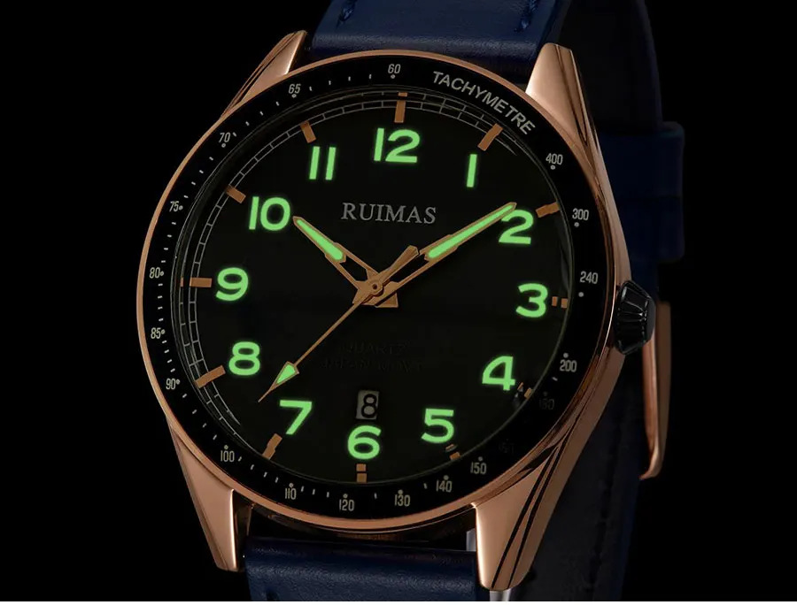 RUIMAS мужские спортивные военные кварцевые часы мужские Топ люксовый бренд Аналоговые часы с датой Кожаный ремешок наручные часы мужские 573