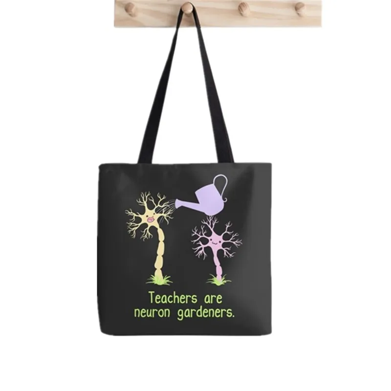 Shopper Teacher Of Tiny Humans Printed Tote Bag women Harajuku shopper Funny handbag girl Shoulder shopping  Lady Canvas Bag